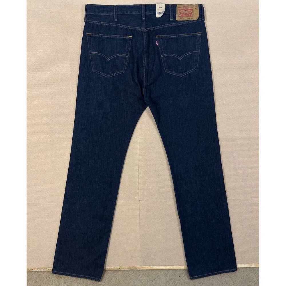 Levis 501 Jeans NWT Mens 38x36 Original Fit Straight Leg Dark Wash Indigo Denim